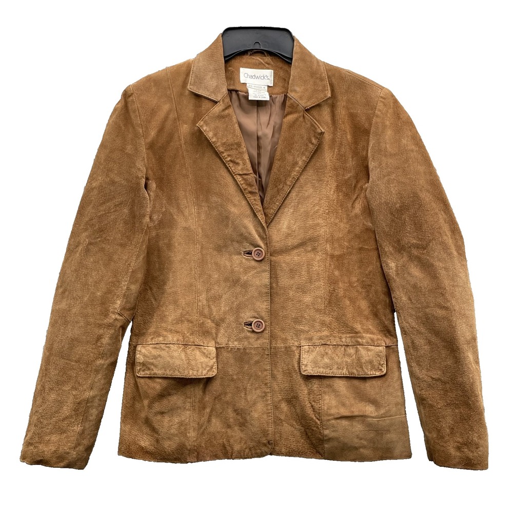 Chadwicks Suede Blazer Women's 4P 100% Leather Sport Coat Academia Corpcore Fall